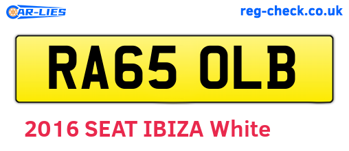 RA65OLB are the vehicle registration plates.