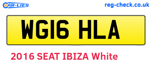 WG16HLA are the vehicle registration plates.