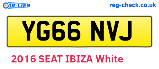 YG66NVJ are the vehicle registration plates.