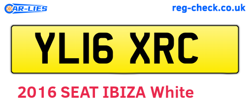 YL16XRC are the vehicle registration plates.