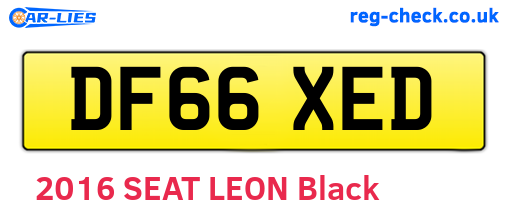 DF66XED are the vehicle registration plates.