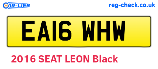 EA16WHW are the vehicle registration plates.