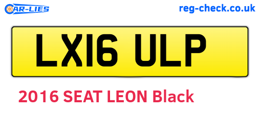 LX16ULP are the vehicle registration plates.