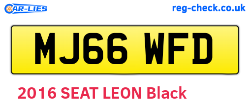 MJ66WFD are the vehicle registration plates.