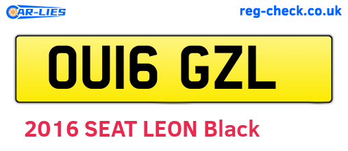 OU16GZL are the vehicle registration plates.
