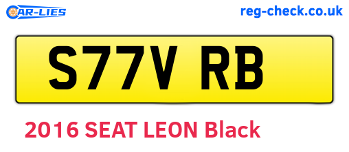 S77VRB are the vehicle registration plates.