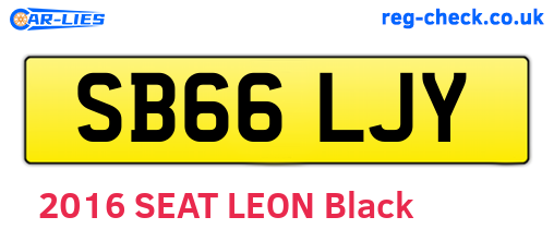 SB66LJY are the vehicle registration plates.