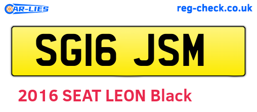SG16JSM are the vehicle registration plates.