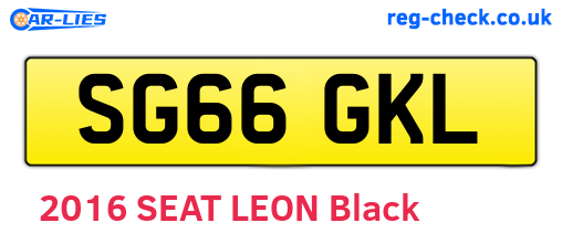 SG66GKL are the vehicle registration plates.