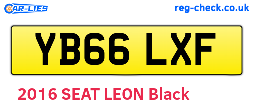 YB66LXF are the vehicle registration plates.
