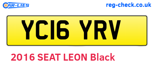 YC16YRV are the vehicle registration plates.