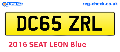 DC65ZRL are the vehicle registration plates.