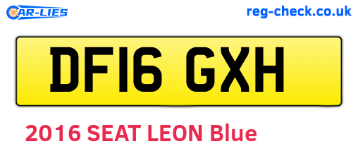 DF16GXH are the vehicle registration plates.