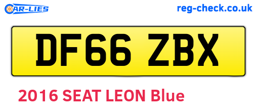 DF66ZBX are the vehicle registration plates.