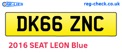 DK66ZNC are the vehicle registration plates.
