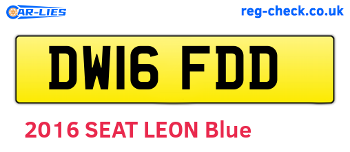 DW16FDD are the vehicle registration plates.