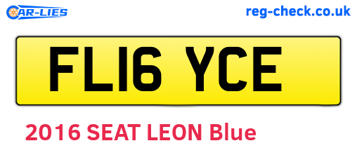 FL16YCE are the vehicle registration plates.