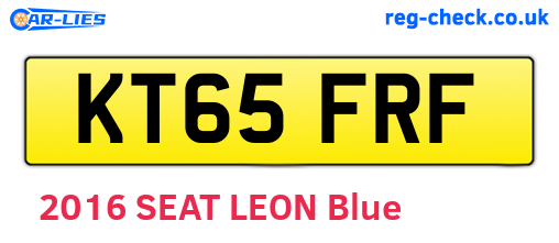 KT65FRF are the vehicle registration plates.