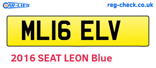 ML16ELV are the vehicle registration plates.