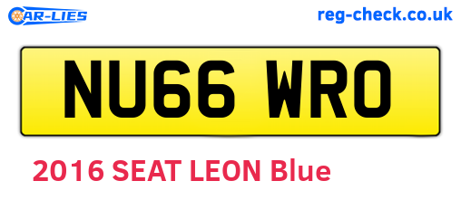 NU66WRO are the vehicle registration plates.