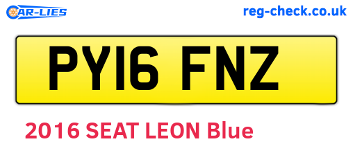 PY16FNZ are the vehicle registration plates.