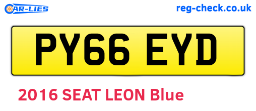 PY66EYD are the vehicle registration plates.