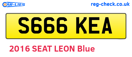 S666KEA are the vehicle registration plates.