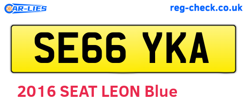 SE66YKA are the vehicle registration plates.