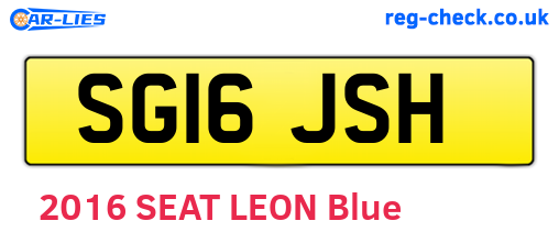 SG16JSH are the vehicle registration plates.