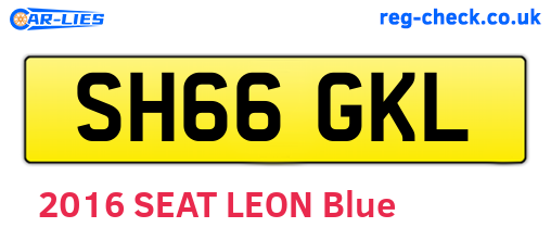 SH66GKL are the vehicle registration plates.