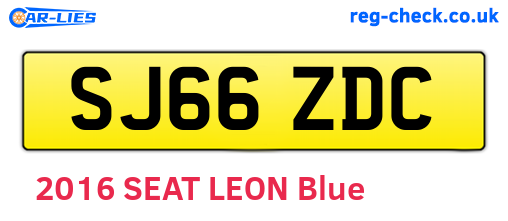 SJ66ZDC are the vehicle registration plates.