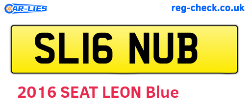 SL16NUB are the vehicle registration plates.