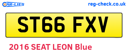 ST66FXV are the vehicle registration plates.