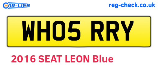 WH05RRY are the vehicle registration plates.