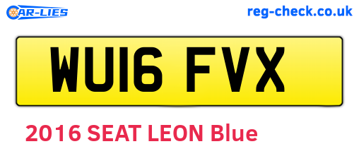 WU16FVX are the vehicle registration plates.