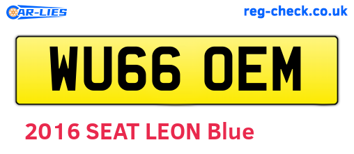 WU66OEM are the vehicle registration plates.