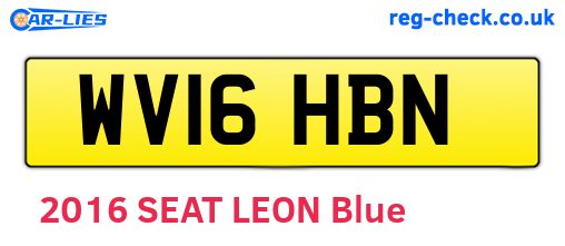 WV16HBN are the vehicle registration plates.