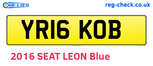 YR16KOB are the vehicle registration plates.