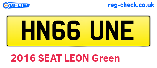 HN66UNE are the vehicle registration plates.