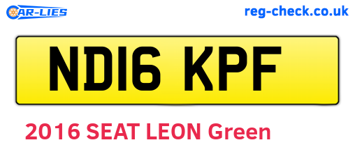 ND16KPF are the vehicle registration plates.