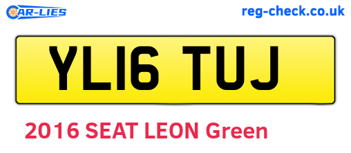 YL16TUJ are the vehicle registration plates.