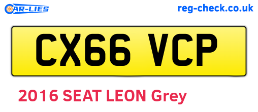 CX66VCP are the vehicle registration plates.