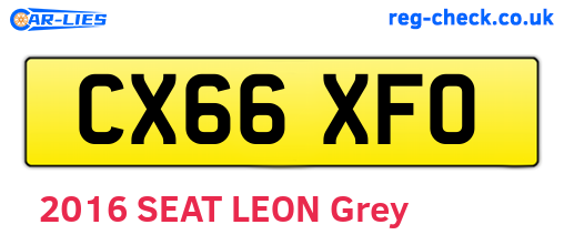 CX66XFO are the vehicle registration plates.