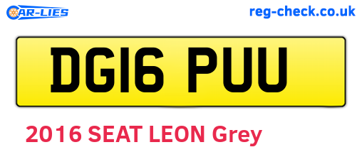 DG16PUU are the vehicle registration plates.