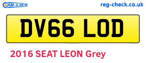 DV66LOD are the vehicle registration plates.