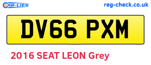 DV66PXM are the vehicle registration plates.