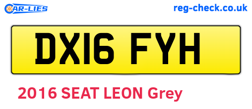 DX16FYH are the vehicle registration plates.