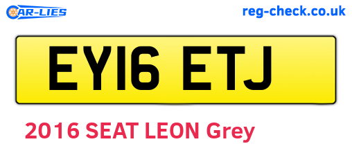 EY16ETJ are the vehicle registration plates.