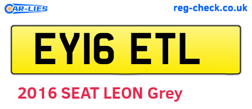 EY16ETL are the vehicle registration plates.