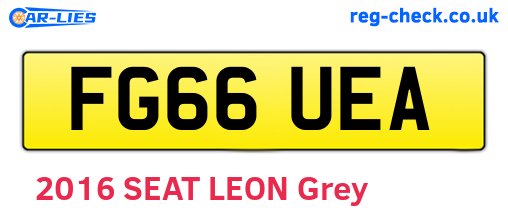 FG66UEA are the vehicle registration plates.
